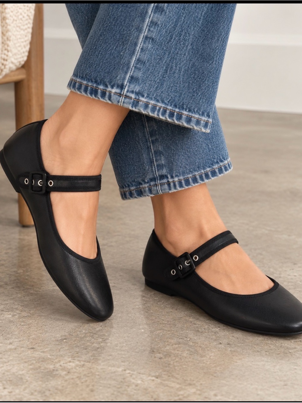 Everlane The Day Mary Jane Flats — Black Leather — NIB — Size 9.5 🖤